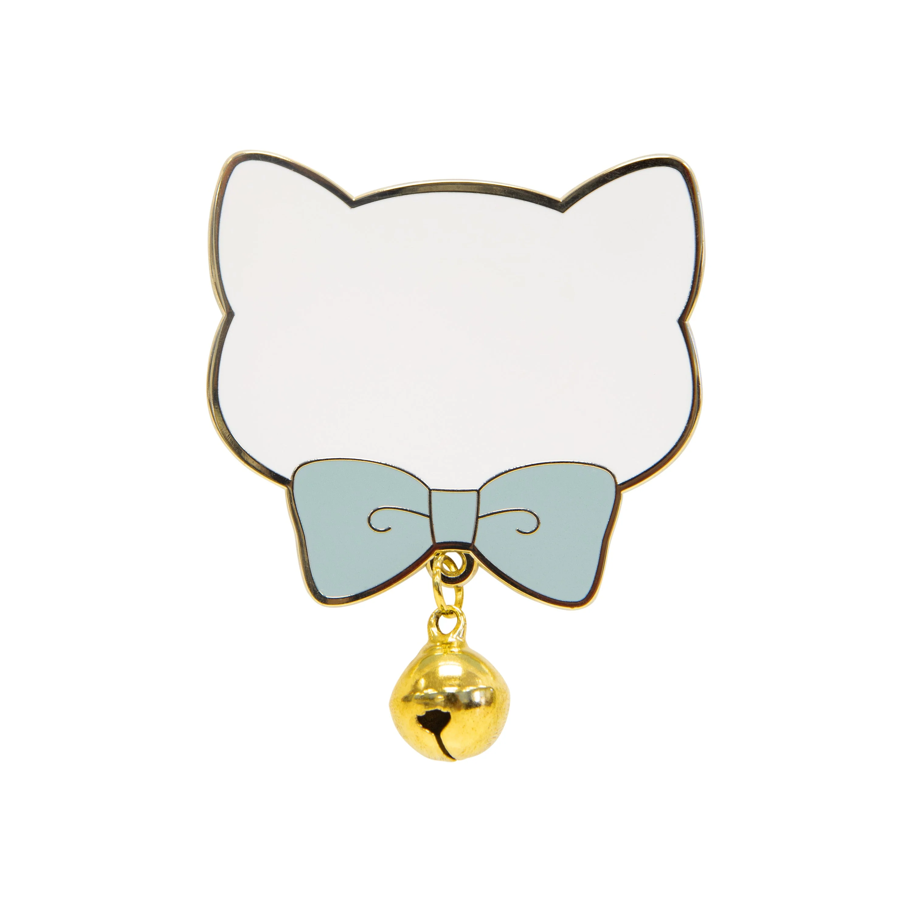 Sanshee - Blue Neko Name Tag Enamel Pin