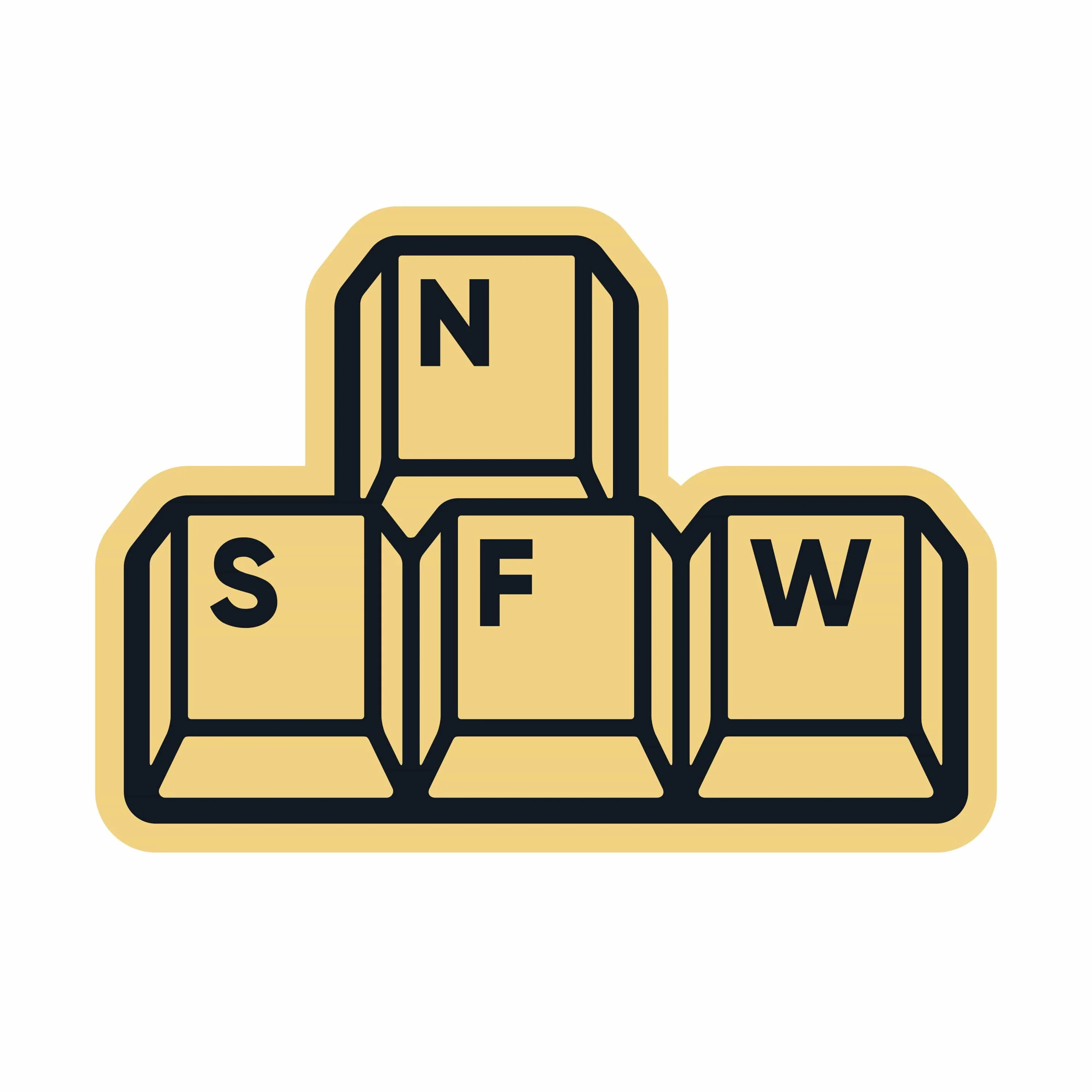Sanshee - Not Safe for WASD Metallic Sticker - Image 2